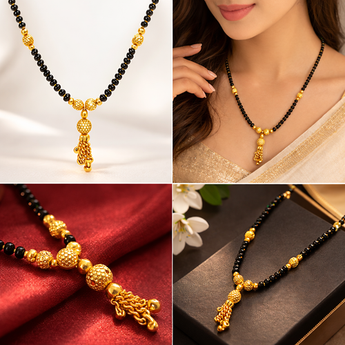 Elegant Black Beads Mangalsutra Chain