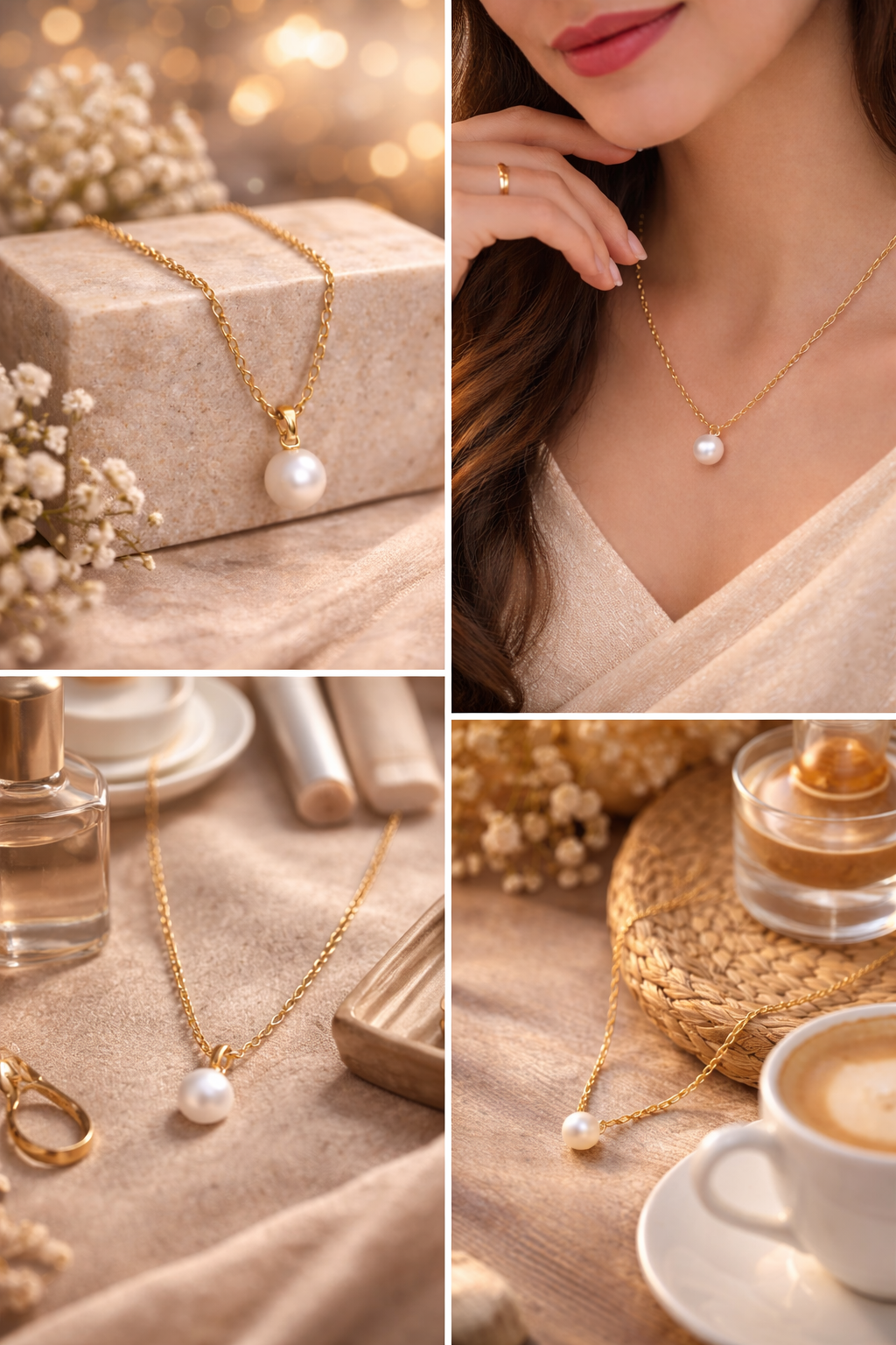 Pearl Pendant Necklace  Chain