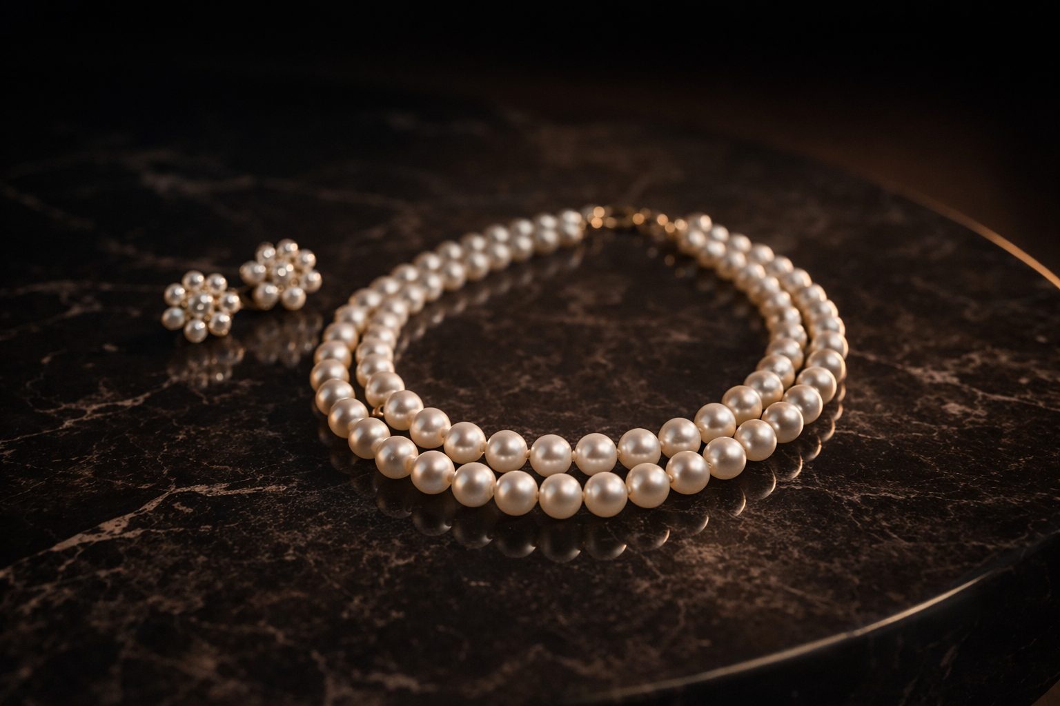 Double Layer Pearl Necklace Set for Women