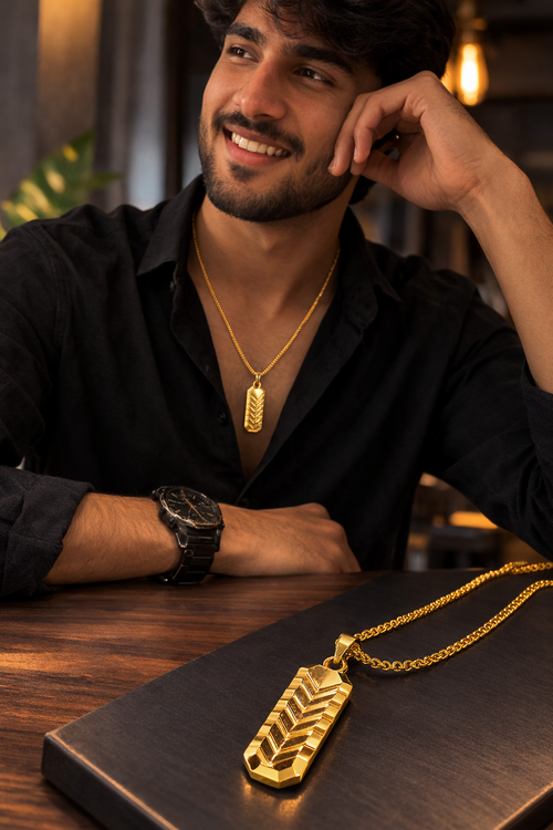 Classic Gold Finish Pendant Chain for Men