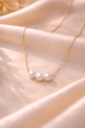 Minimal Triple Pearl Necklace