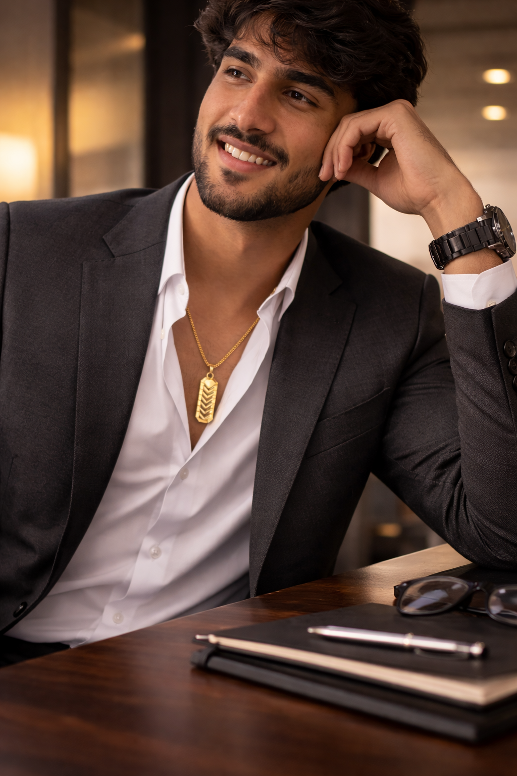 Classic Gold Finish Pendant Chain for Men