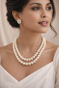 Double Layer Pearl Necklace Set for Women