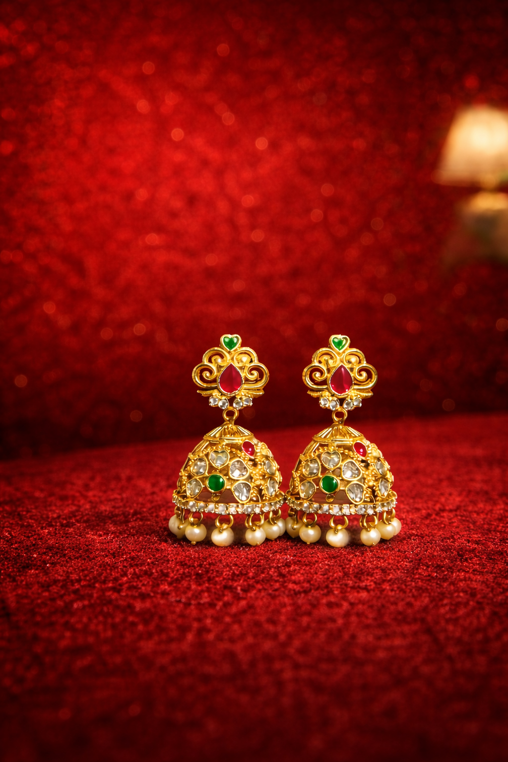 Traditional Gold Plated Jhumka Earrings for Women | Reva Jewels