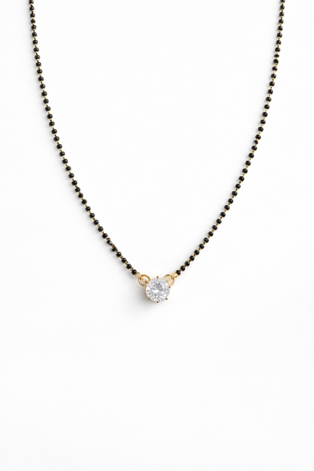 Minimal Black Bead Mangalsutra – Elegant Daily Wear Necklace