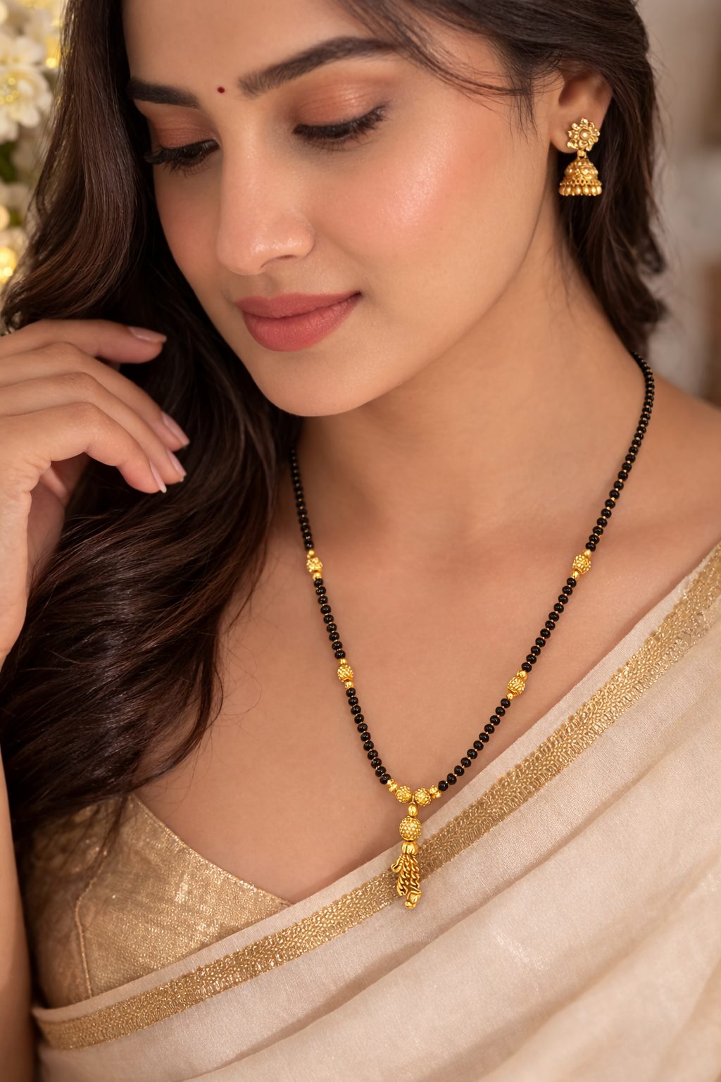 Elegant Black Beads Mangalsutra Chain