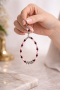 Trendy Pink & Silver Beaded Bracelet for Women