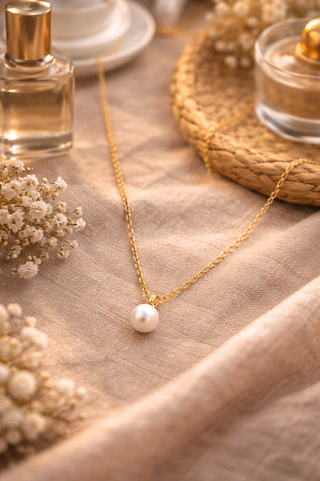 Pearl Pendant Necklace  Chain