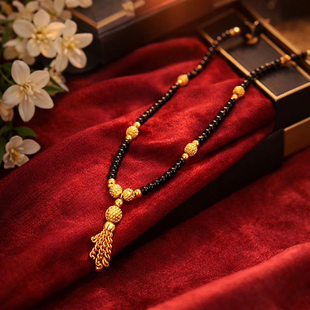 Elegant Black Beads Mangalsutra Chain