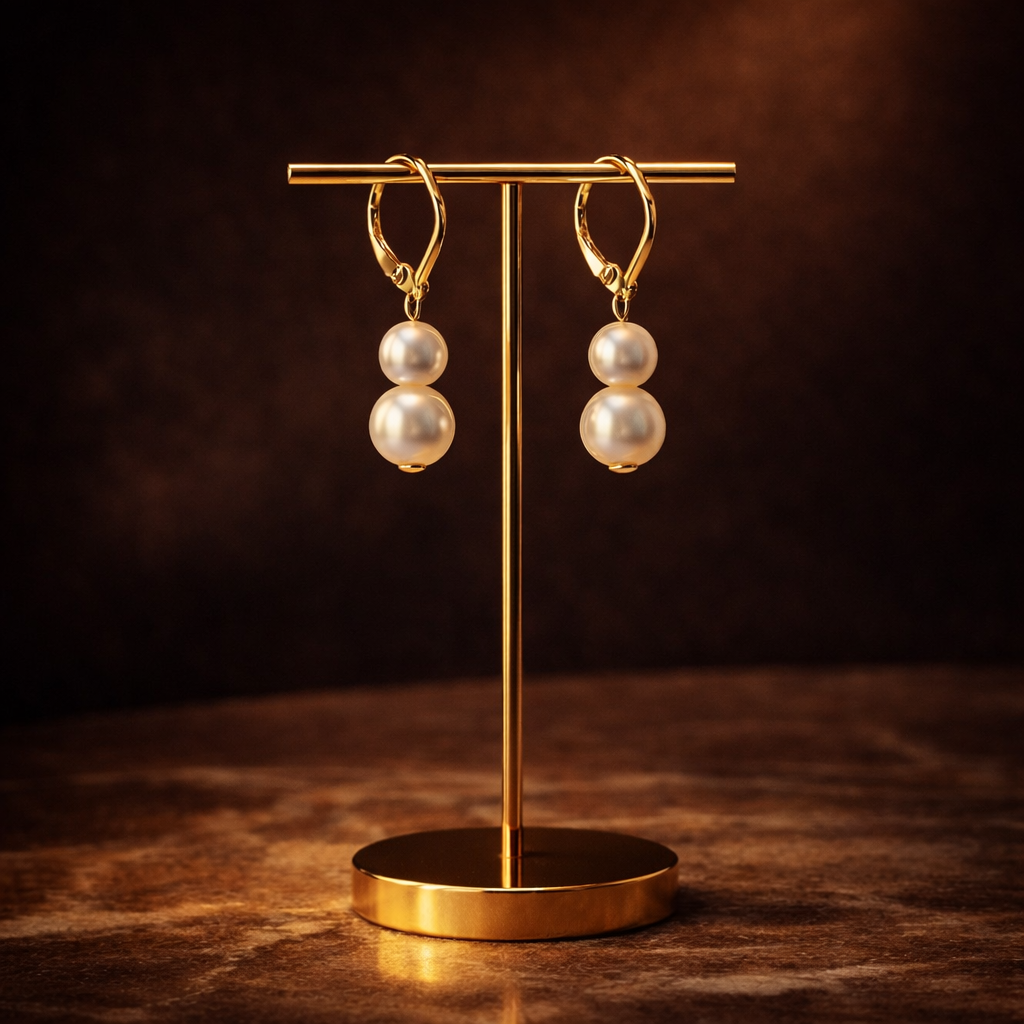 Luxury Pearl Earrings with Gold Hooks