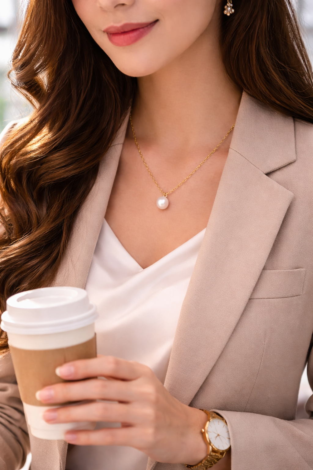 Pearl Pendant Necklace  Chain