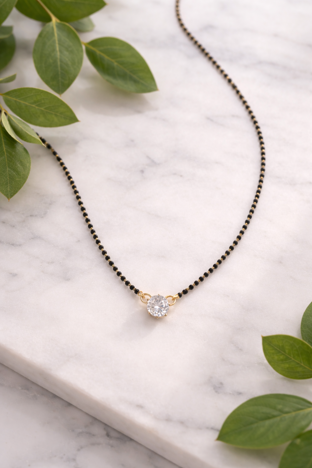 Minimal Black Bead Mangalsutra – Elegant Daily Wear Necklace